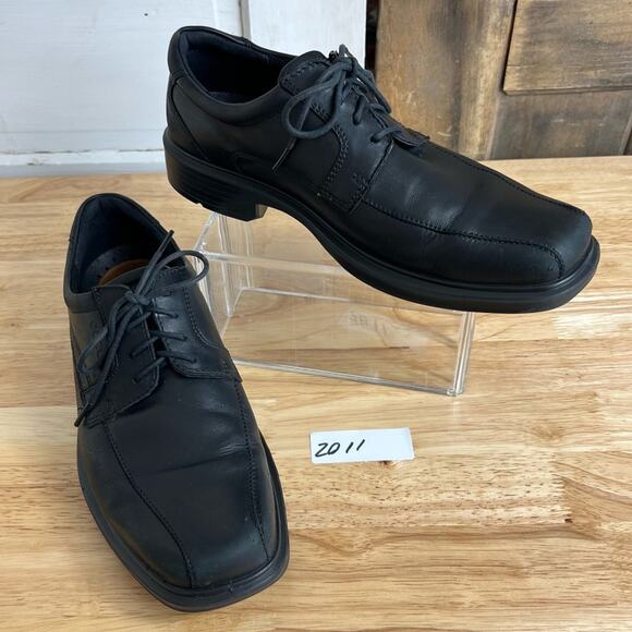 ECCO Shoes Mens EU 43 Black Plain Toe Oxford Casual Comfort - Picture 16 of 16